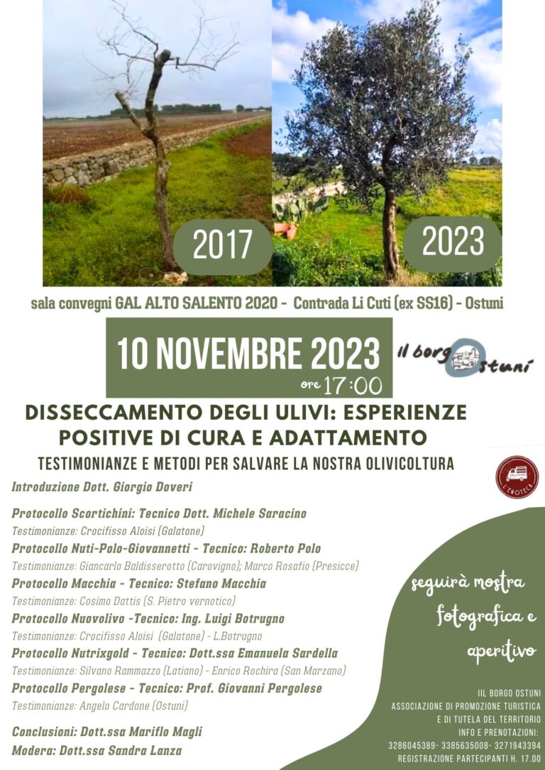 ‘Disseccamento degli ulivi: esperienze di cura e adattamento’ al Gal alto Salento